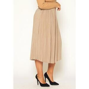 Pleione Women's Lurex Pleated Maxi Skirt In Blush Plus Size 3X